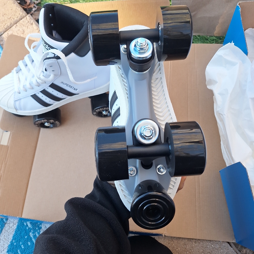 NWT Adidas Superstar 82 W White and Black Womens High-Top Sneaker Skates 5 1/2 - Picture 8 of 10
